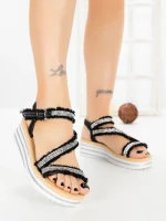 Sandale Dama cu Platforma 98-252 BLACK | VIVIRICH