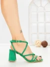 Sandale Dama cu Toc Gros V7-86 GREEN | VIVIRICH