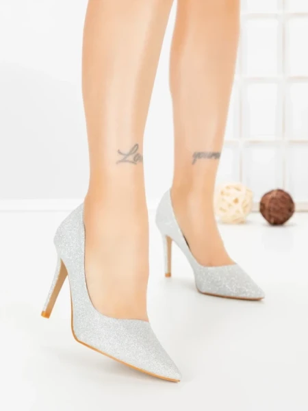 Pantofi Stiletto 66-1 SILVER | VIVIRICH