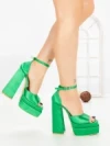 Sandale Dama cu Toc Gros si Platforma TOT-139 GREEN | L.DAY