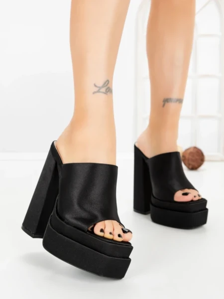 Papuci Dama cu Toc TOT-137 BLACK | L.DAY