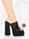 Papuci Dama cu Toc TOT-137 BLACK | L.DAY
