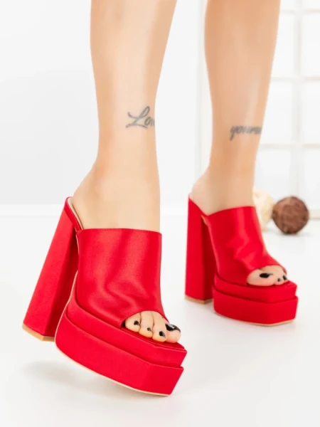 Papuci Dama cu Toc TOT-137 RED | L.DAY