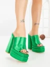 Papuci Dama cu Toc TOT-137 GREEN | L.DAY