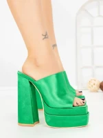 Papuci Dama cu Toc TOT-137 GREEN | L.DAY
