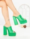 Papuci Dama cu Toc TOT-137 GREEN | L.DAY