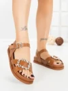 Sandale Dama cu Talpa Joasa F52 BROWN | L.DAY