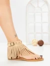 Sandale Dama cu Talpa Joasa WL642 BEIGE | ABLOOM