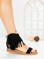 Sandale Dama cu Talpa Joasa WL641 BLACK | ABLOOM