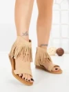 Sandale Dama cu Talpa Joasa WL641 BEIGE | ABLOOM
