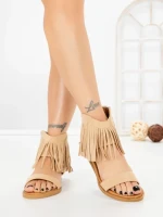 Sandale Dama cu Talpa Joasa WL641 BEIGE | ABLOOM