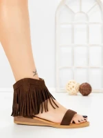 Sandale Dama cu Talpa Joasa WL641 BROWN | ABLOOM