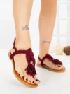 Sandale Dama cu Talpa Joasa WL650 WINE | ABLOOM