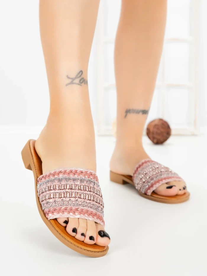 Papuci Dama cu Talpa Joasa LS9017 PINK | ABLOOM