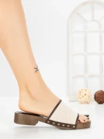 Papuci Dama cu Talpa Joasa L6-82-4 BROWN | ABLOOM