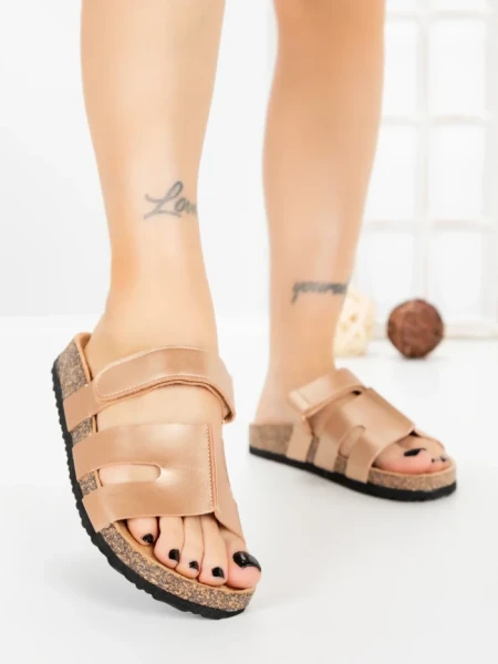 Papuci Dama cu Talpa Joasa SY1107 CHAMPAGNE | ABLOOM