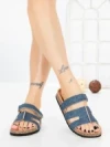 Papuci Dama cu Talpa Joasa SY1107 JEANS | ABLOOM