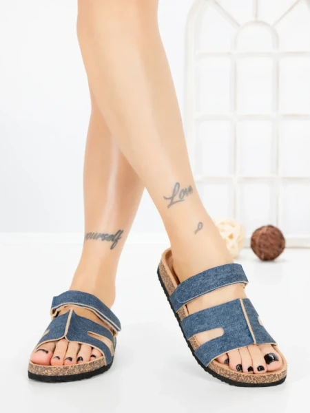 Papuci Dama cu Talpa Joasa SY1107 JEANS | ABLOOM