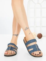 Papuci Dama cu Talpa Joasa SY1107 JEANS | ABLOOM