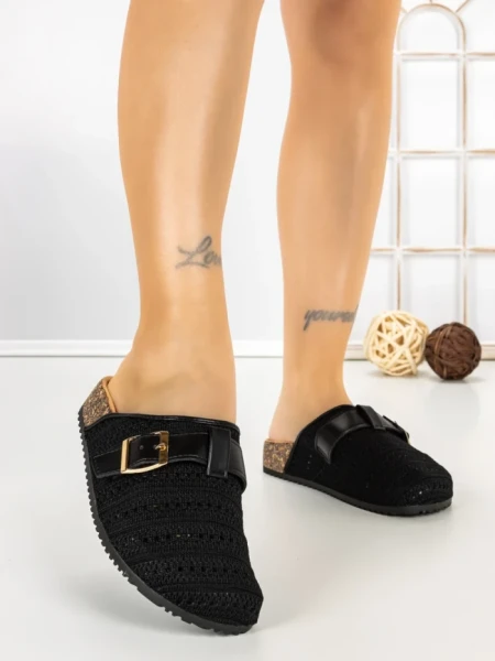 Papuci Dama cu Talpa Joasa 5LE36 BLACK | MEI
