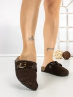 Papuci Dama cu Talpa Joasa 5LE36 BROWN | MEI