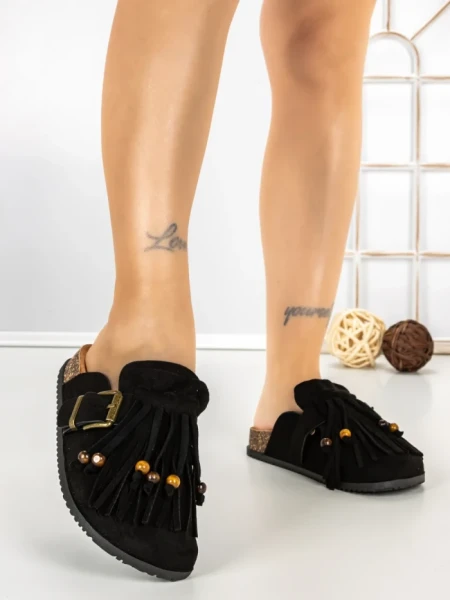 Papuci Dama cu Talpa Joasa 5LE70 BLACK | MEI