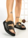 Papuci Dama cu Talpa Joasa 5LE106 BLACK-GUN | MEI