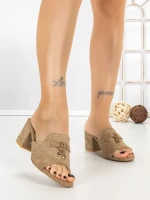 Papuci Dama cu Toc 5LE81 KHAKI | MEI