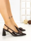 Pantofi cu Toc Gros 5LE61 BROWN | MEI