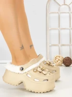Papuci Dama cu Platforma F63 BEIGE | L.DAY
