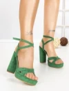 Sandale Dama cu Toc Gros si Platforma 2BL-2097 GREEN | BUONAROTTI