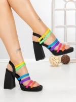 Sandale Dama cu Toc Gros si Platforma 2S-2388 COLOR | BUONAROTTI