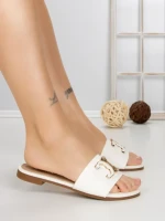 Papuci Dama cu Talpa Joasa 5174 WHITE | CM