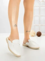 Papuci Dama cu Talpa Joasa 2301 WHITE | CM