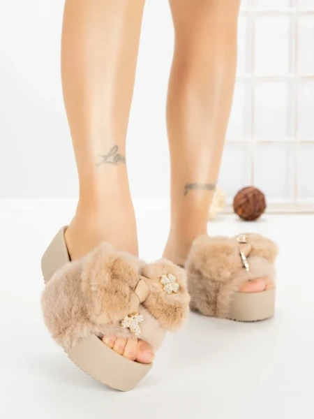 Papuci Dama cu Platforma 5WS-2 KHAKI | GALLEVANI