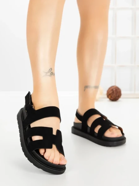 Sandale Dama cu Platforma FF-81 BLACK | EMAS