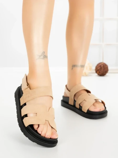 Sandale Dama cu Platforma FF-81 BEIGE | EMAS