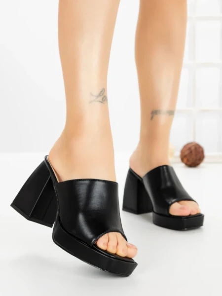 Papuci Dama cu Toc DD-201 BLACK | EMAS