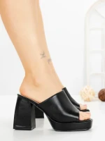 Papuci Dama cu Toc DD-201 BLACK | EMAS
