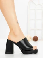 Papuci Dama cu Toc DD-201 BLACK | EMAS