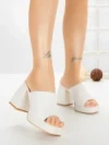 Papuci Dama cu Toc DD-201 WHITE | EMAS