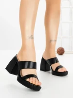 Papuci Dama cu Toc DD-202 BLACK | EMAS
