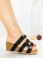 Papuci Dama cu Platforma SS-103 BLACK | EMAS