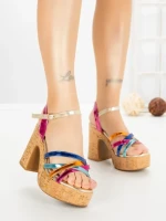 Sandale Dama cu Toc Gros WW-50 COLOR | EMAS