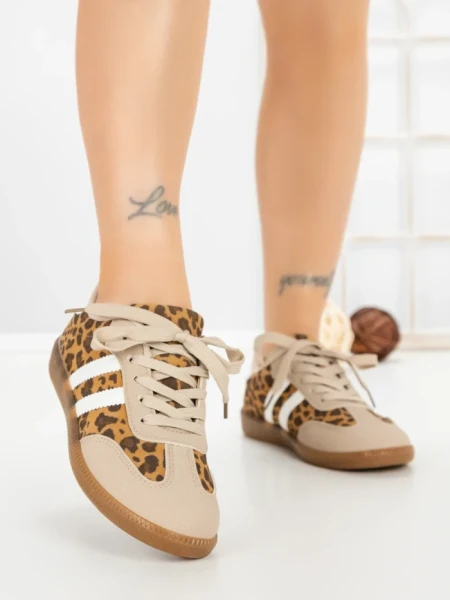 Pantofi Sport Dama LA-79 KHAKI-LEOPARD | ANDERINA