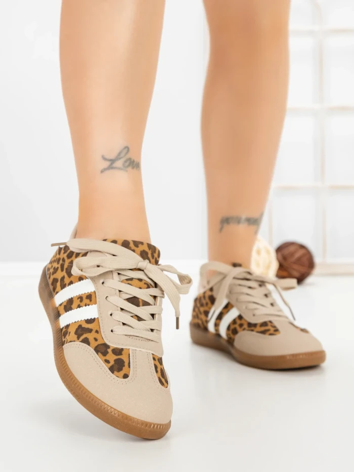 Pantofi Sport Dama LA-79 KHAKI-LEOPARD | ANDERINA