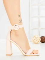 Sandale Dama cu Toc Gros FM5334 BEIGE | ANDERINA
