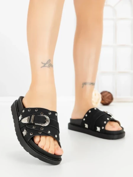 Papuci Dama cu Talpa Joasa JM376 NEGRO | ANNALISE