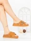 Papuci Dama cu Talpa Joasa JM376 CAMEL | ANNALISE
