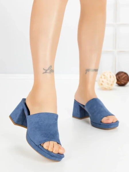Papuci Dama cu Toc JM170F AZUL CLARO | ANNALISE